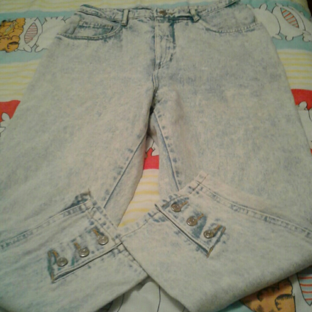 Vintage Gitano,Iconic 80s, RARE, Stone Washed Denim, High Rise, Crop,"MOM" Jeans